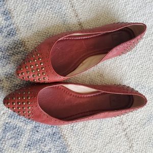 FRYE Red Leather Flat Shoe